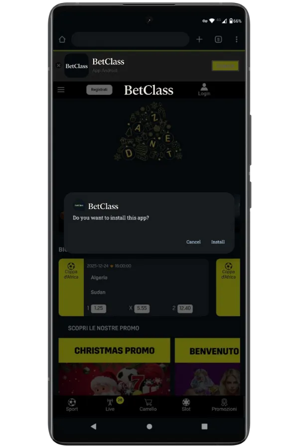 Avviate installazione file scaricato