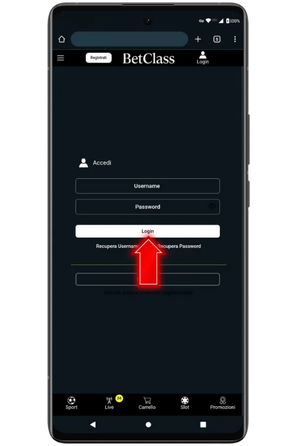 Confermate cliccando su Accedi